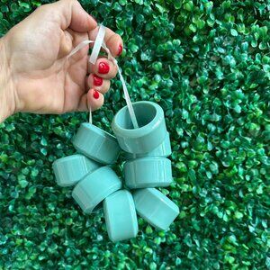 LUCITE Tiffany Blue NAPKIN Large RINGS SET OF 8 VINTAGE